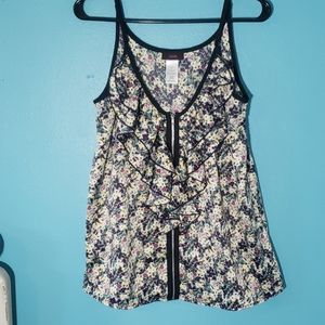 Mark floral full zip tank top
